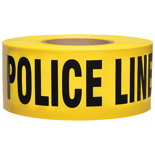 Presco Barricade Tape, 3 mil, "Police Line Do Not Cross", Yellow, 8/Case