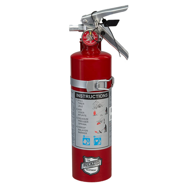 Buckeye 2.5 lb BC Portable Fire Extinguisher w/ Aluminum Valve & Vehicle Bracket, 14 3/4"H x 4 7/8"W x 3 3/8"D, 10B:C, 1/Each