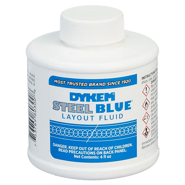 ITW ProBrands™ Dykem® Steel Blue® Layout Fluid, 4 oz, Brush-In-Cap, 12/Case