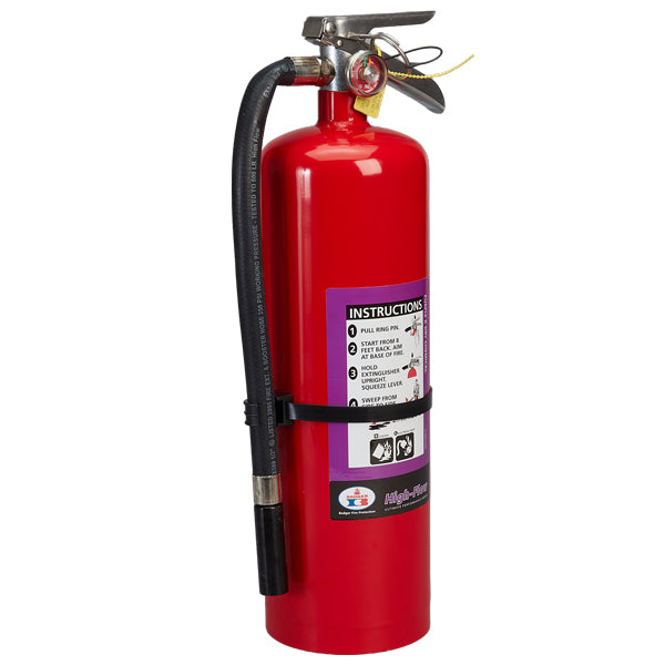 Badger Extra High-Flow 10 lb Purple K Fire Extinguisher with Wall Hook
