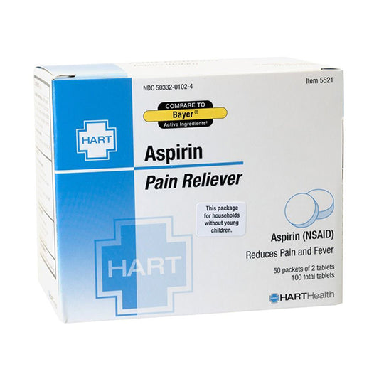 HART Health® Aspirin Pain Reliever, 325 mg, 100/Box