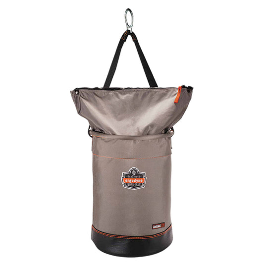 Ergodyne® Arsenal® 5973 Nylon Hoist Bucket Tool Bag w/ D-Ring, 17"H x 12"Dia, Gray, 1/Each
