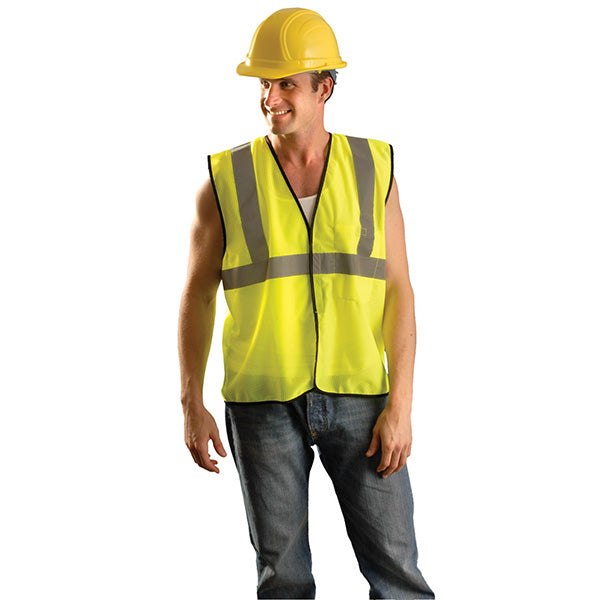 OccuNomix Class 2 Solid Mesh Standard Vest, Small/Medium, Yellow, 1/Each