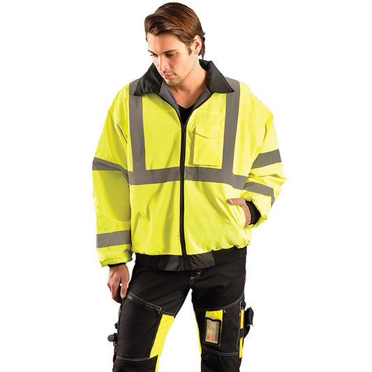 OccuNomix Class 3 Value Bomber Jacket, X-Large, Yellow, 1/Each