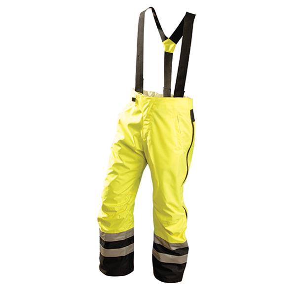 OccuNomix Class E Premium Rain Pants, 3X-Large, Yellow/Black, 1/Each