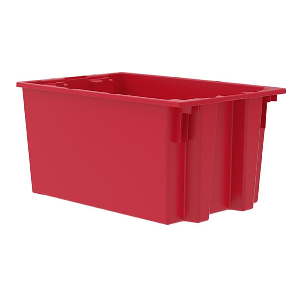 Akro-Mils® Nest & Stack Totes, 29 1/2"L x 15"H x 19 1/2"W, Red, 1/Each