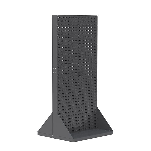 Akro-Mils® Heavy-Duty Double-Sided Louvered Floor Rack, 66 3/8" x 18", Gray, 1/Each