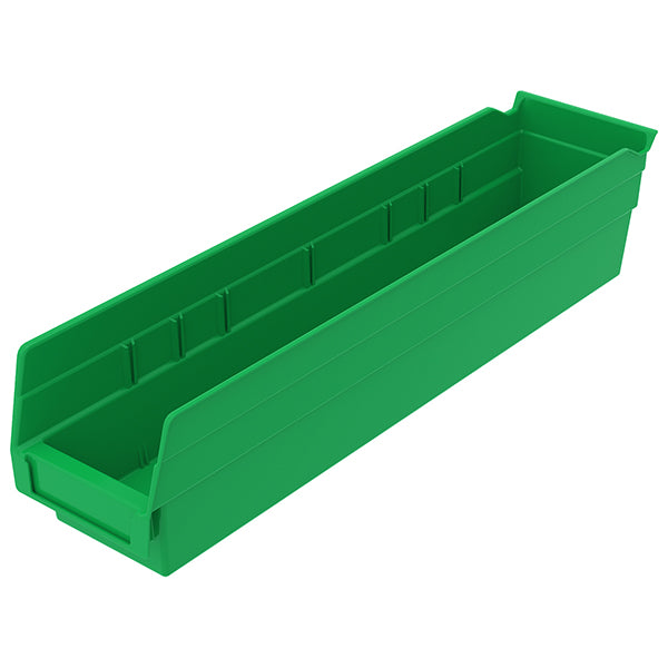 Akro-Mils® Shelf Bin, 17 7/8"L x 4"H x 4 1/8"W, Green, 1/Each