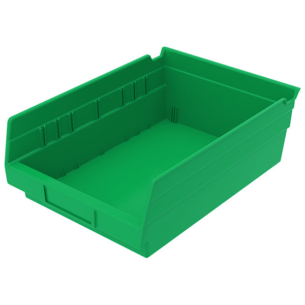 Akro-Mils® Shelf Bin, 11 5/8"L x 4"H x 8 3/8"W, Green, 1/Each