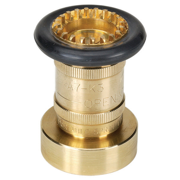 Adjustable Fog Nozzle, Brass, 1 1/2" NST, 1/Each
