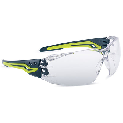 Bolle Safety Silex+ Safety Glasses, Black/Yellow Frame, Clear Lens SILEXPPSIBSI