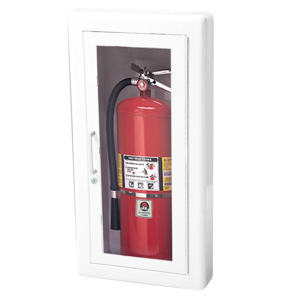 JL Industries Ambassador Series Steel Cabinet w/ Lock, Semi-Recessed (3"), 24"H x 10 1/2"W x 6"D, White