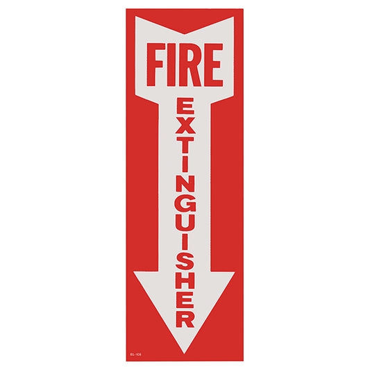 "Fire Extinguisher" Arrow Sign, Self-Adhesive Vinyl