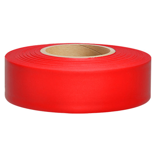 Presco Solid-Color Roll Flagging, PresGlo, Taffeta, 1 3/16" x 150', Red Glo, 12/Case