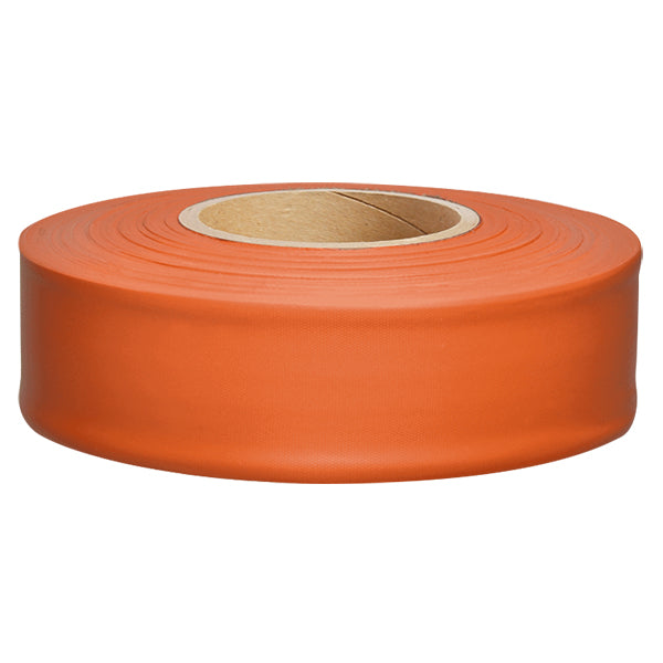 Presco Solid-Color Roll Flagging, Standard, Taffeta, 1 3/16" x 300', Orange, 12/Case