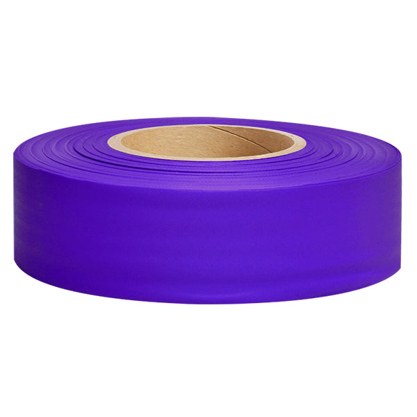 Presco Solid-Color Roll Flagging, Standard, Taffeta, 1 3/16" x 300', Purple, 12/Case