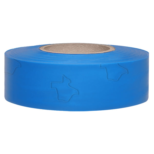 Presco Solid-Color Roll Flagging, PresGlo, Texas, 1 3/16" x 150', Blue Glo, 12/Case