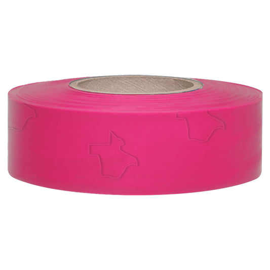 Presco Solid-Color Roll Flagging, PresGlo, Texas, 1 3/16" x 150', Red Glo, 12/Case