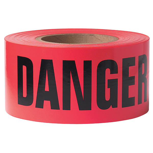 Presco Barricade Tape, 3 mil, "Danger Do Not Enter", Red, 8/Case