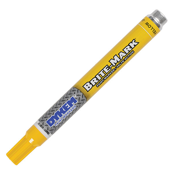 ITW ProBrands Brite-Mark Permanent Paint Markers, Medium Tip, Yellow, 12/Case