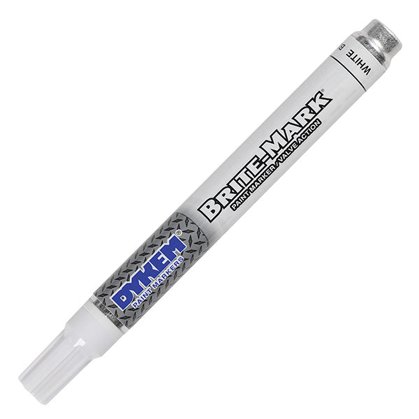 ITW ProBrands Brite-Mark Permanent Paint Markers, Medium Tip, White, 12/Case
