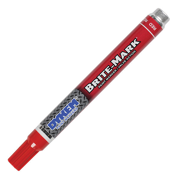 ITW ProBrands Brite-Mark Permanent Paint Markers, Medium Tip, Red, 12/Case