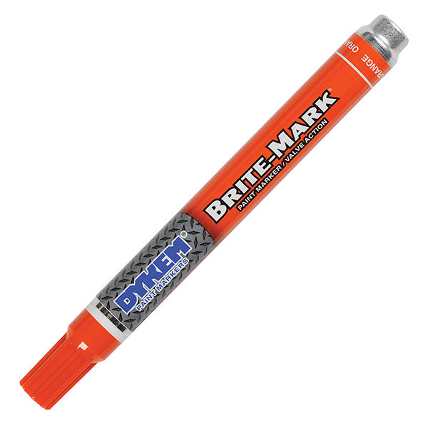 ITW ProBrands Brite-Mark Permanent Paint Markers, Medium Tip, Orange, 12/Case