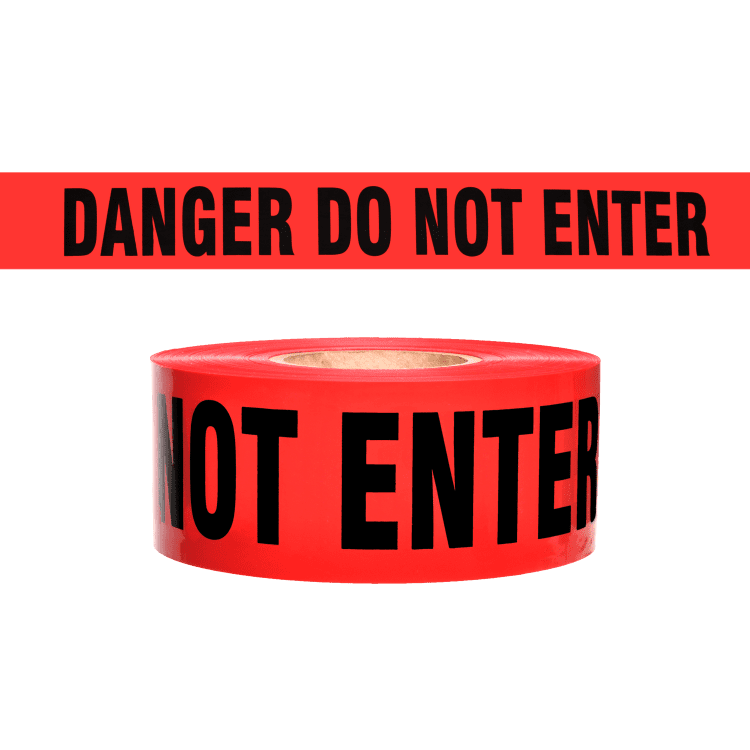 Presco Barricade Tape, 2.5 mil, "Danger Do Not Enter", Red