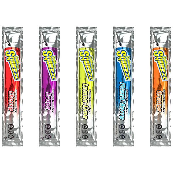 Sqwincher® Sqweeze® Pops, Assorted Flavors, 3 oz Packs/Yield