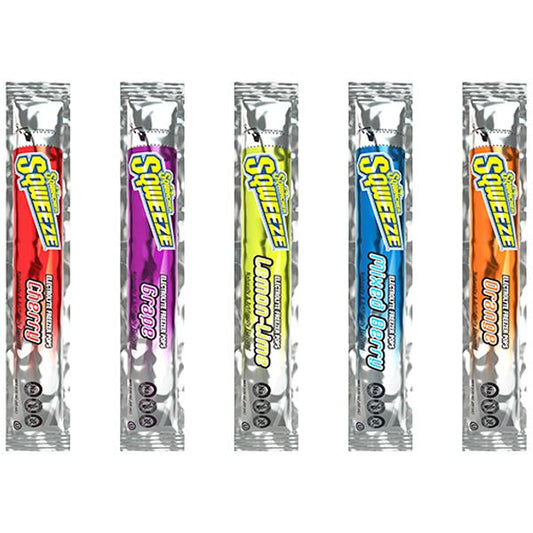 Sqwincher® Sqweeze® Pops, Assorted Flavors, 3 oz Packs/Yield