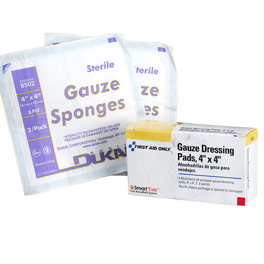 Gauze Pads, 4" x 4", 4/Box