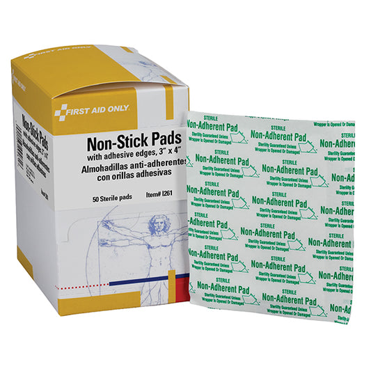 Non-Stick Pads w/ Adhesive Edges (Unitized Refill), 3" x 4", 50/Box