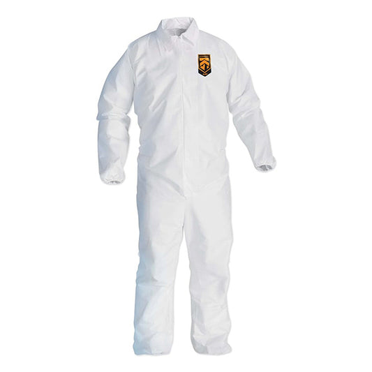 KleenGuard* A40 Liquid & Particle Protection Coveralls with Elastic Wrists and Ankles, X-Large, White, 25/Case