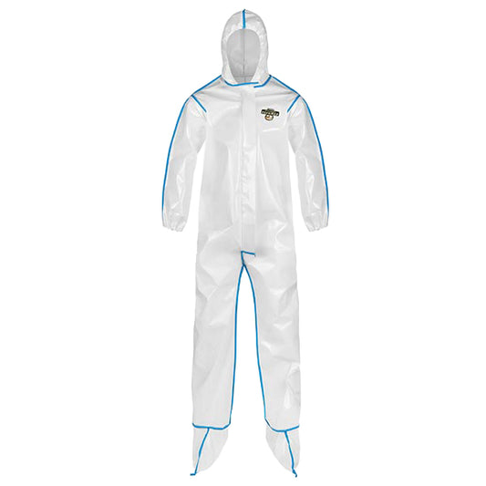 Lakeland ChemMax 2 Bound Seam Coveralls w/ Hood & Boots, 2X-Large, White, 12/Case