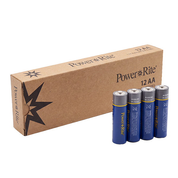 Power Rite® AA Alkaline Batteries, 12/Pkg