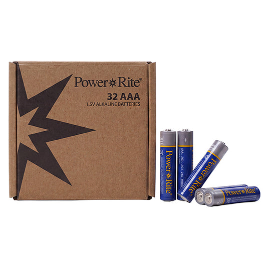 Power Rite® AAA Alkaline Batteries, 32/Pkg