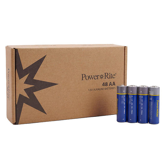 Power Rite® AA Alkaline Batteries, 48/Pkg