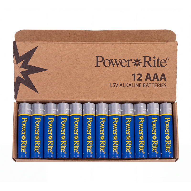 Power Rite® AAA Alkaline Batteries, 12/Pkg