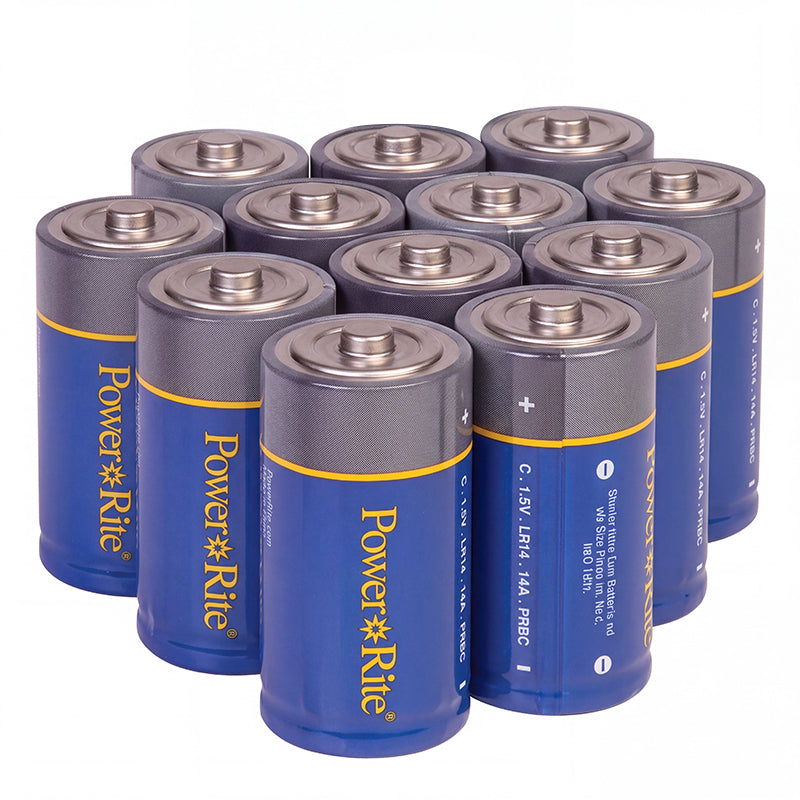 Power Rite® C Alkaline Batteries, 12/Pkg