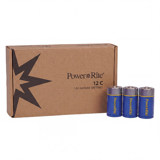 Power Rite® C Alkaline Batteries, 12/Pkg