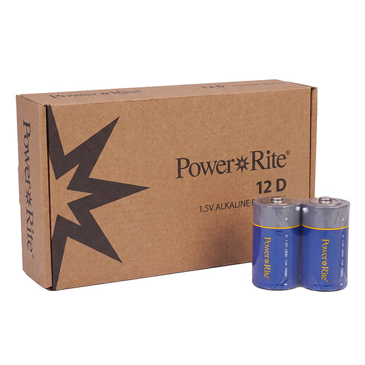 Power Rite® D Alkaline Batteries, 12/Pkg