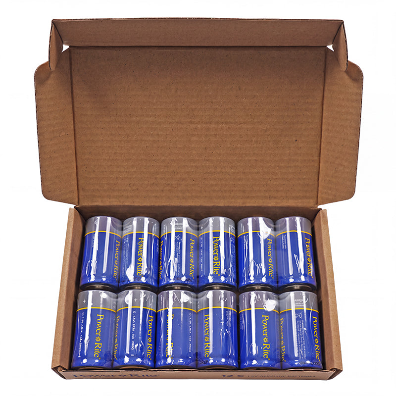 Power Rite® D Alkaline Batteries, 12/Pkg