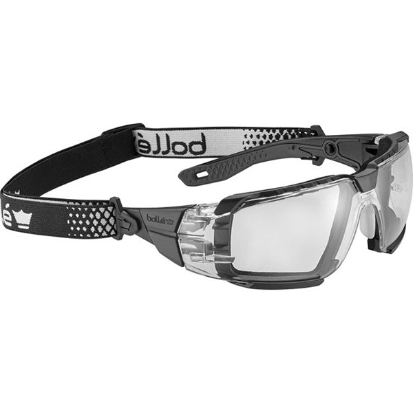 Bolle Safety Rush+ 2.0 XP Safety Glasses, Small, Black/Gray Frame, Clear Lens