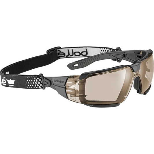 Bolle Safety Rush+ 2.0 XP Safety Glasses, Standard, Black/Gray Frame, Copper Lens