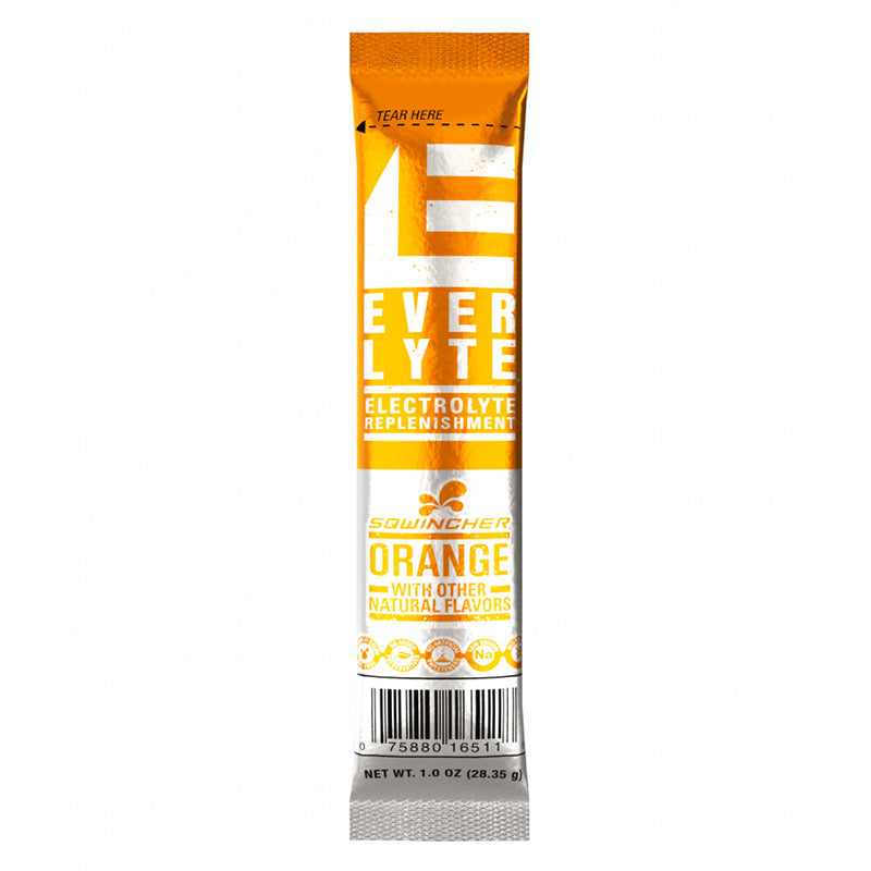 Sqwincher EverLyte Electrolyte Drink Mix Sticks, Orange Flavor, 20 oz Yield, 1 oz Packet, 100/Case
