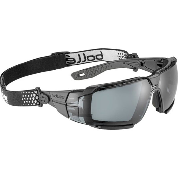 Bolle Safety Rush+ 2.0 XP Safety Glasses, Standard, Black/Gray Frame, Smoke Lens