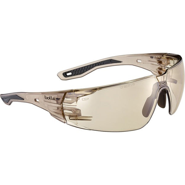 Bolle Safety Rush 2.0 Safety Glasses, Standard, Black/Gray Frame, Copper Lens