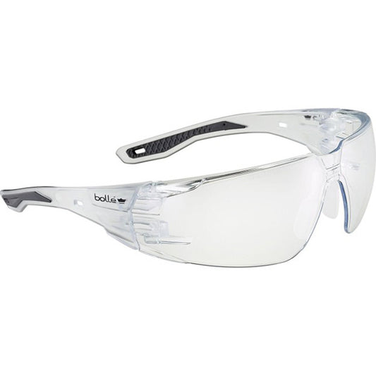 Bolle Safety Rush 2.0 Safety Glasses, Standard, Black/Gray Frame, Clear Lens