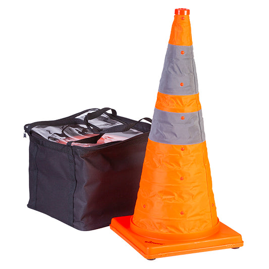 TruForce Collapsible Cones with Light, 28", Orange, 5/Pkg