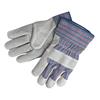 MCR Safety® Select Shoulder Leather Palm Gloves, "B" Grade, Rubberized Cuffs, ANSI Abrasion 4, Puncture 5, Contact Heat 3, Large, Striped/Gray, 12/Pair MCR Safety® Select Shoulder Leather Palm Gloves, "B" Grade, Rubberized Cuffs, ANSI Abrasion 4, Puncture 5, Contact Heat 3, Large, Striped/Gray, 12/Pair